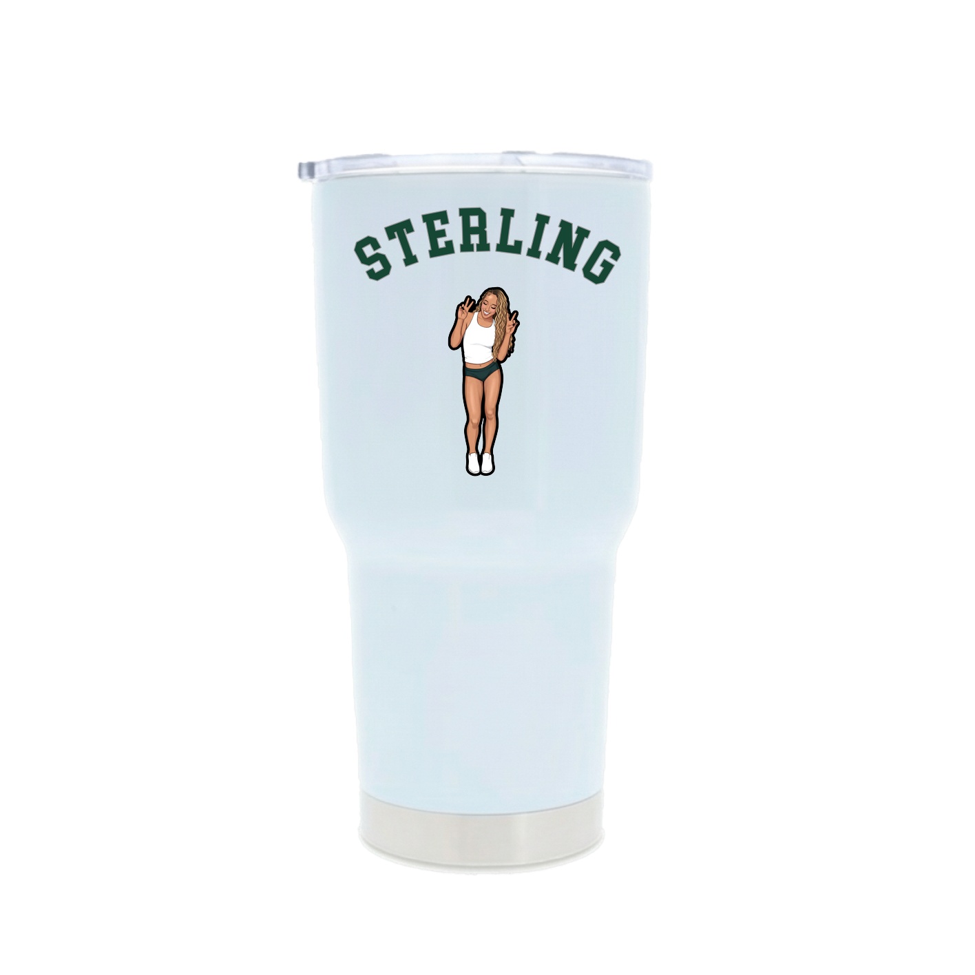 30oz Stainless Steel Tumbler — Shirsey Arch in White