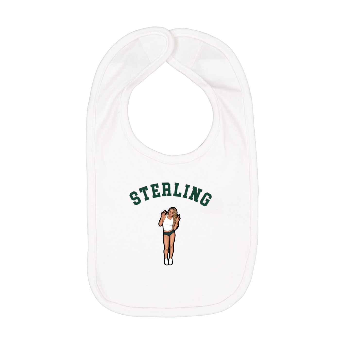 Infant Bib — Shirsey Arch in White