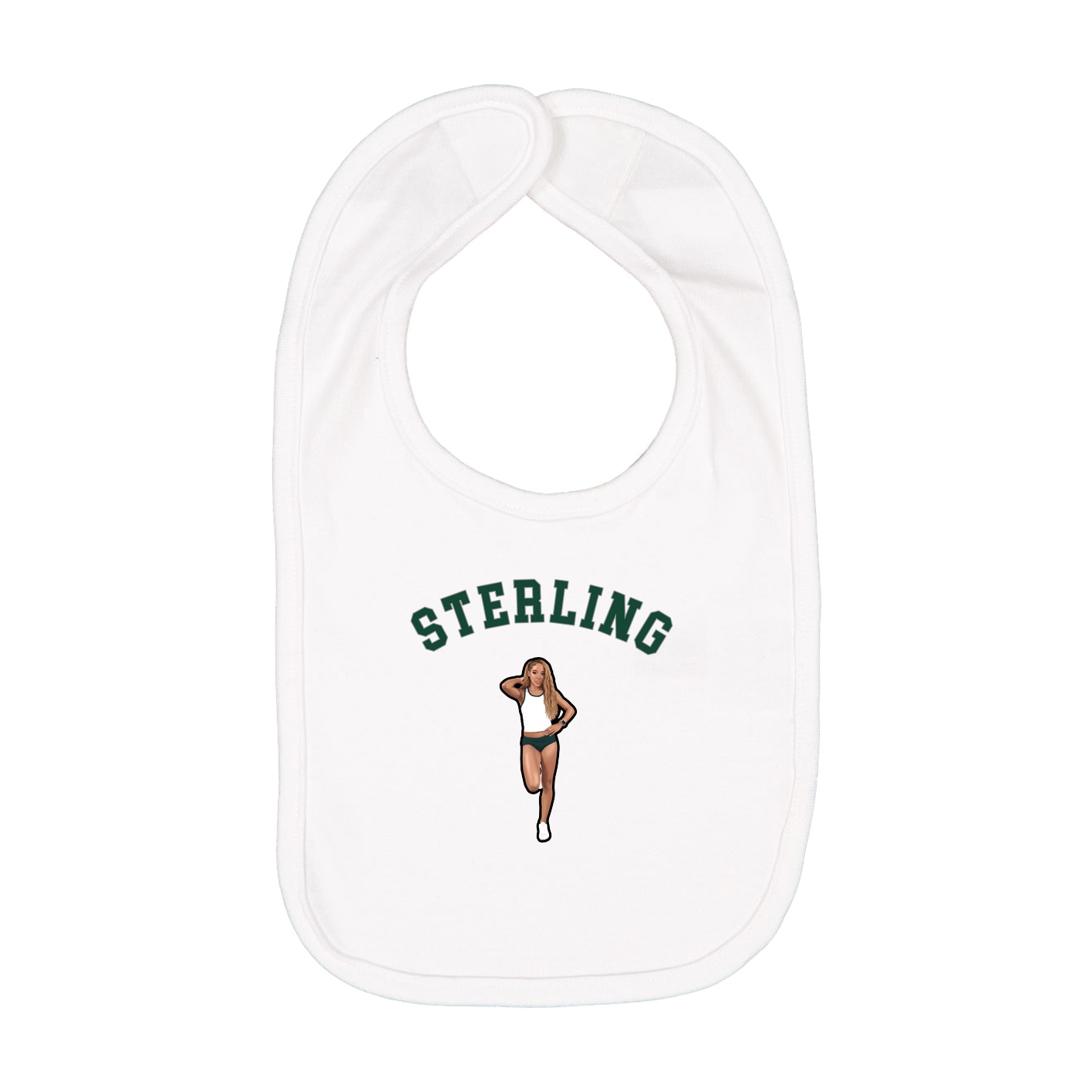 Infant Bib — Shirsey Arch in White