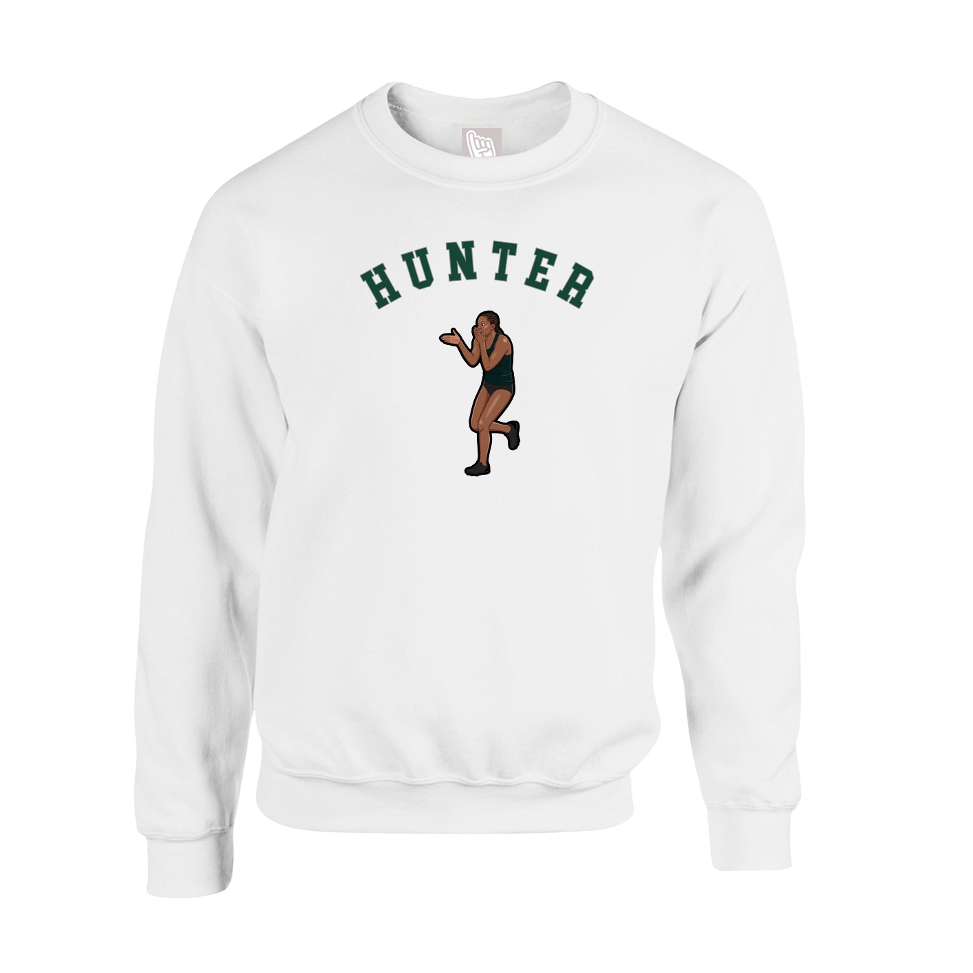 Fleece Crew — Shirsey Arch in White