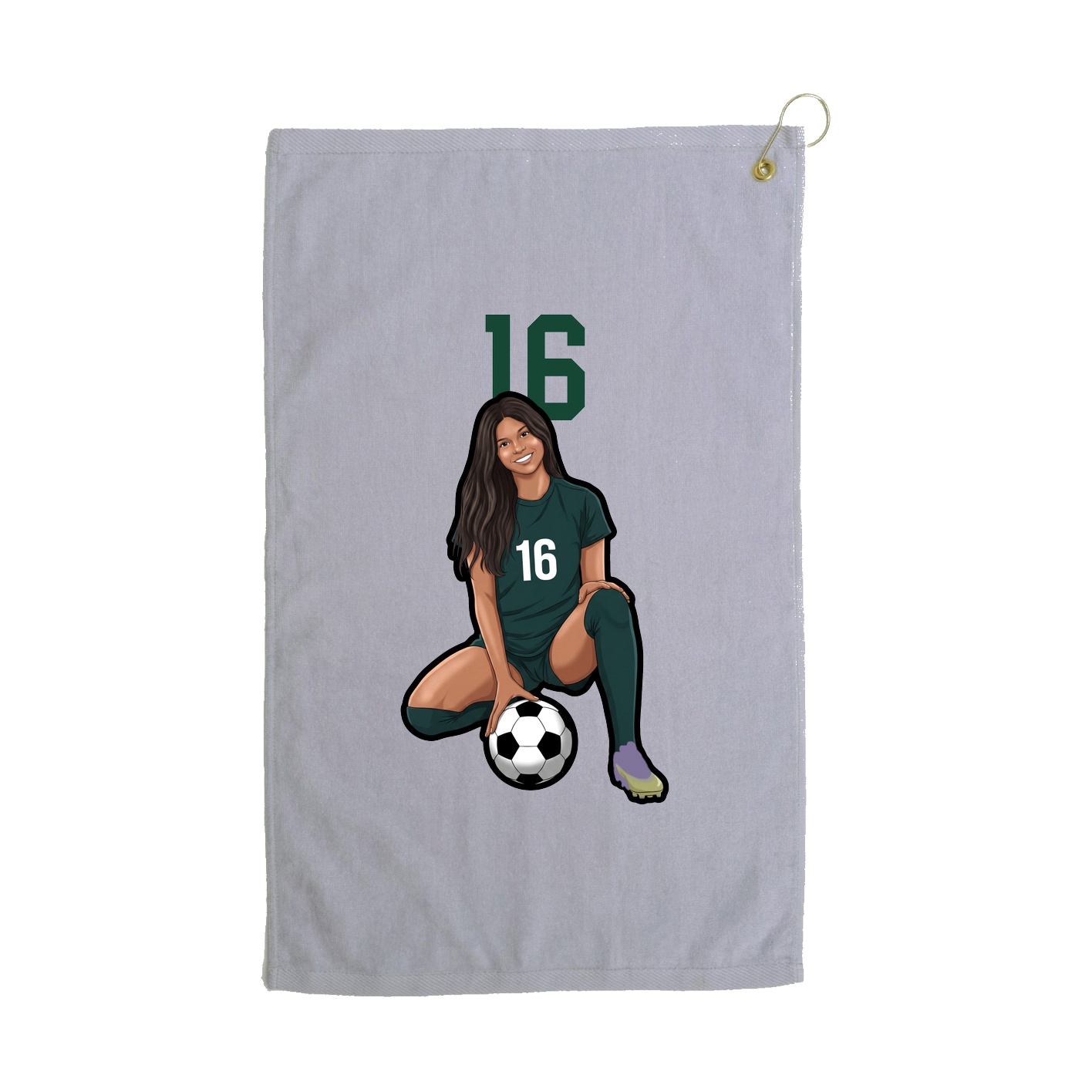 Golf Towel — Number Top in Grey