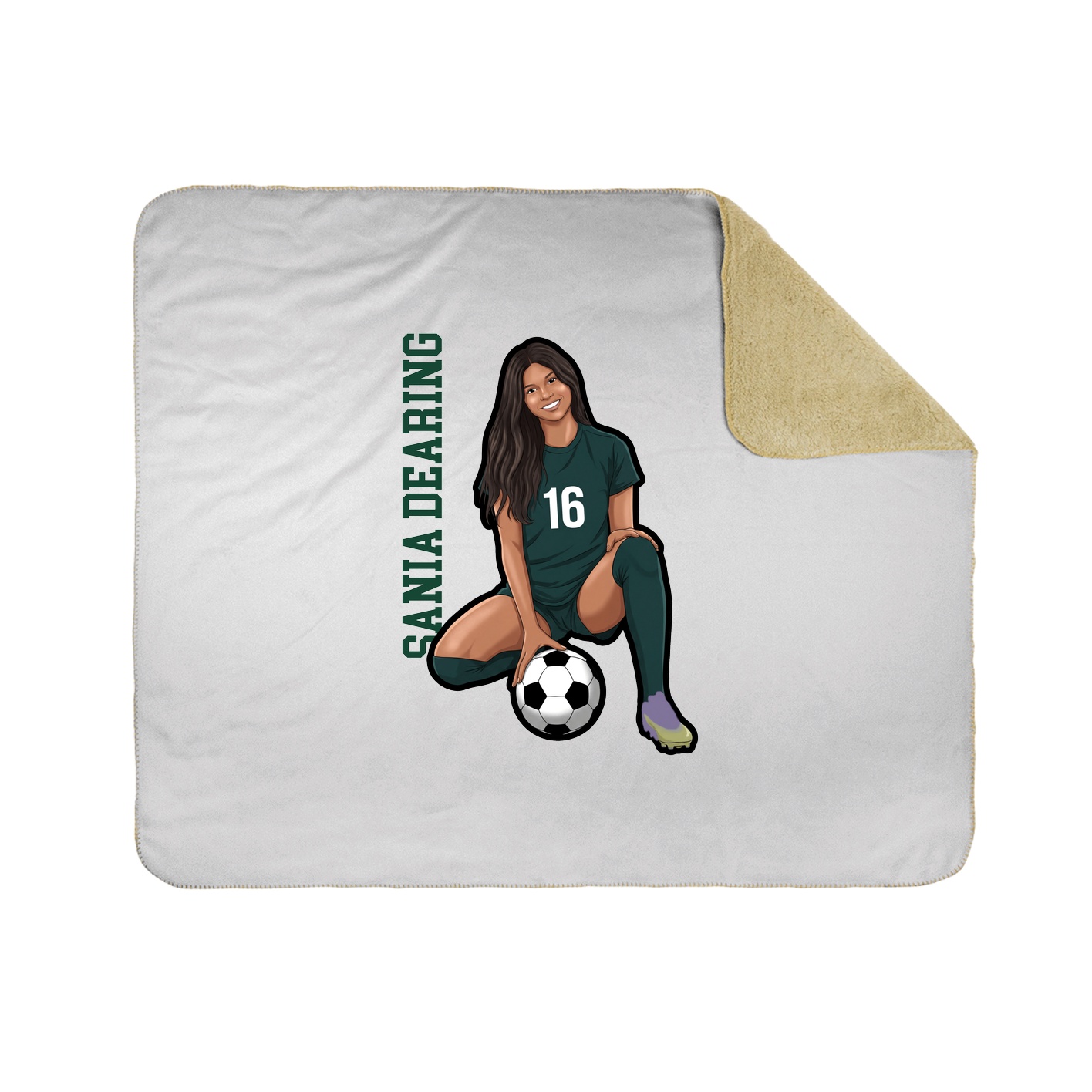 Throw Blanket — Name Vertical in White