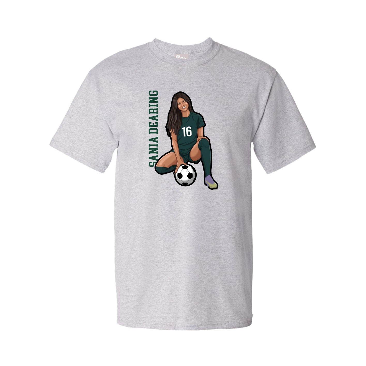 Youth Tee — Name Vertical in Grey