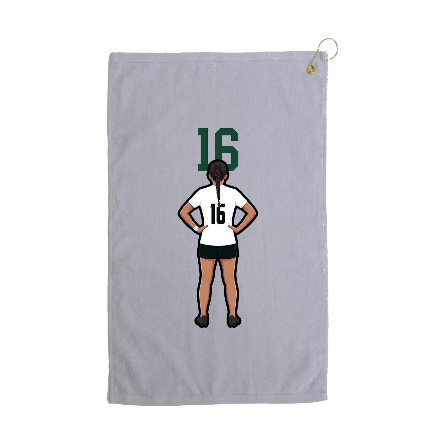Golf Towel — Number Top in Grey