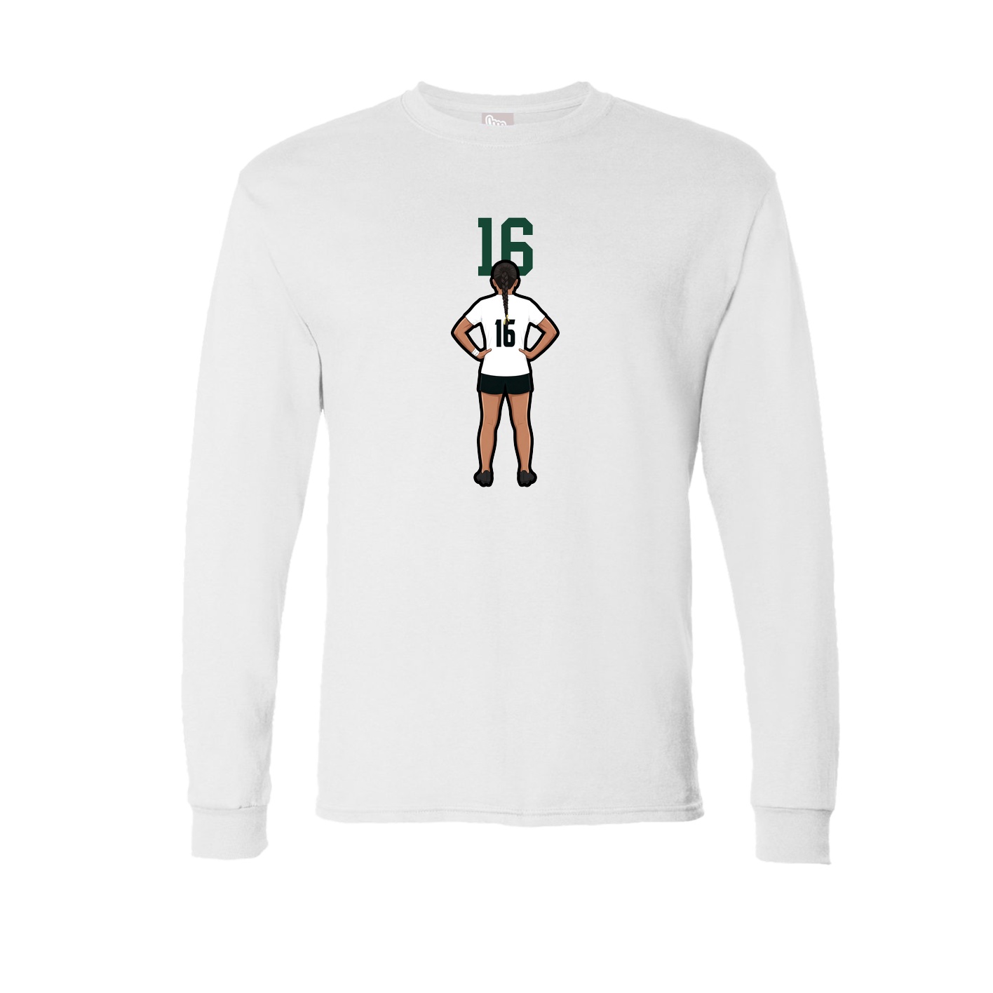 Long Sleeve Tee — Number Top in White