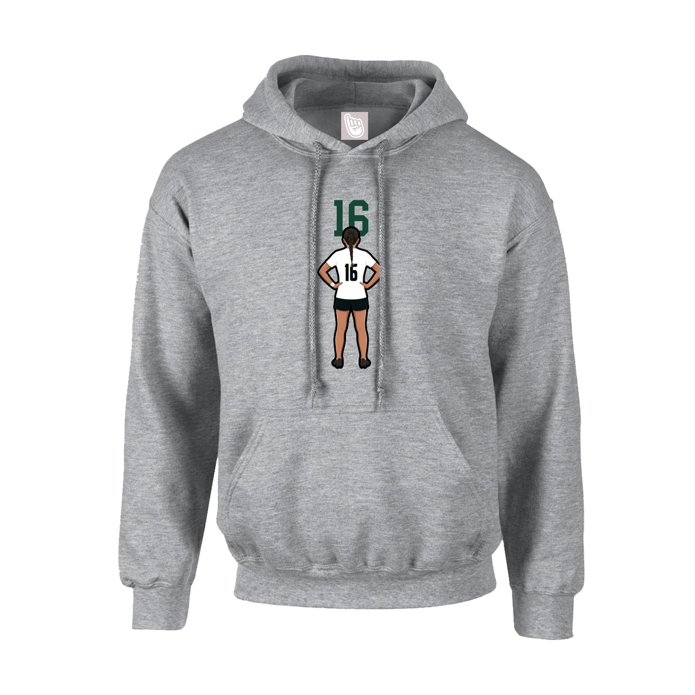 Hoodie — Number Top in Grey