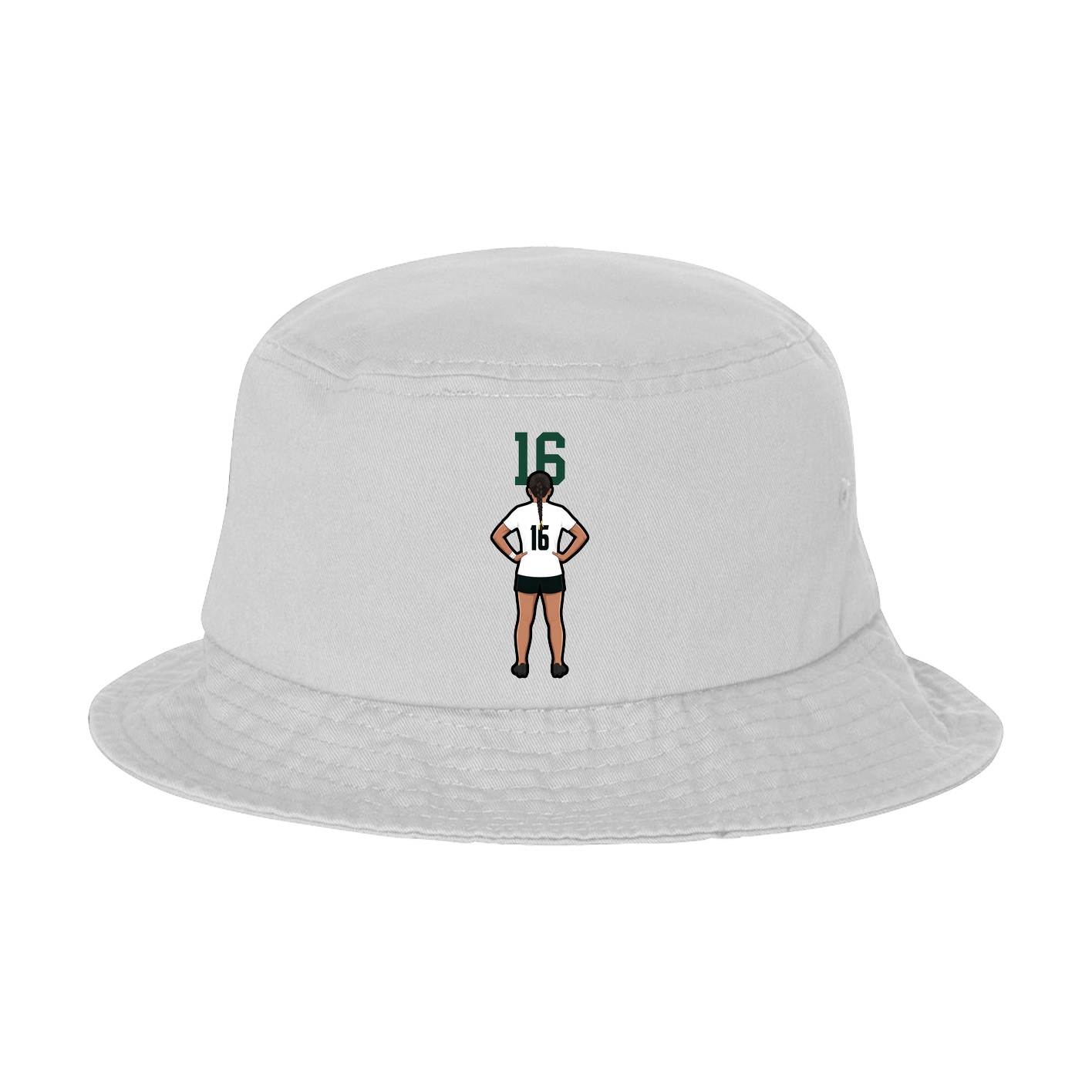 Bucket Cap — Number Top in White