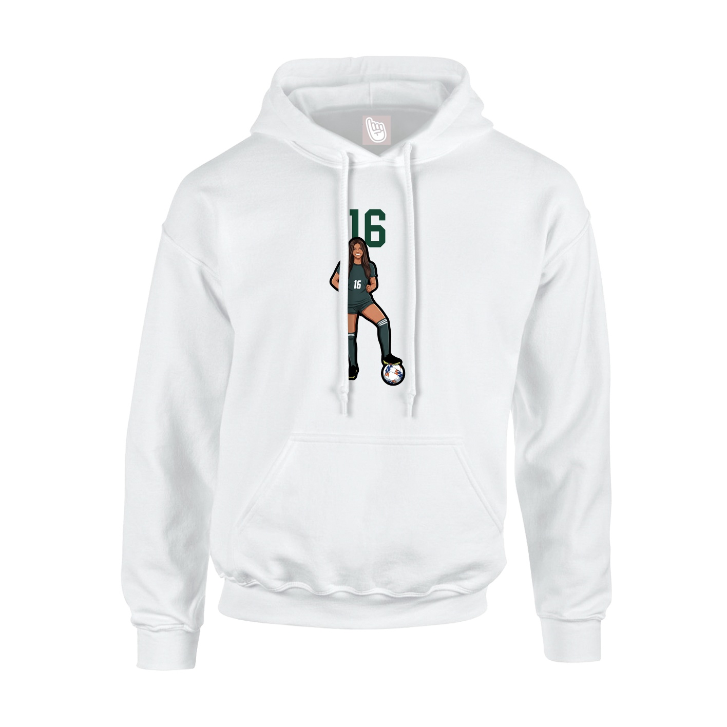 Hoodie — Number Top in White