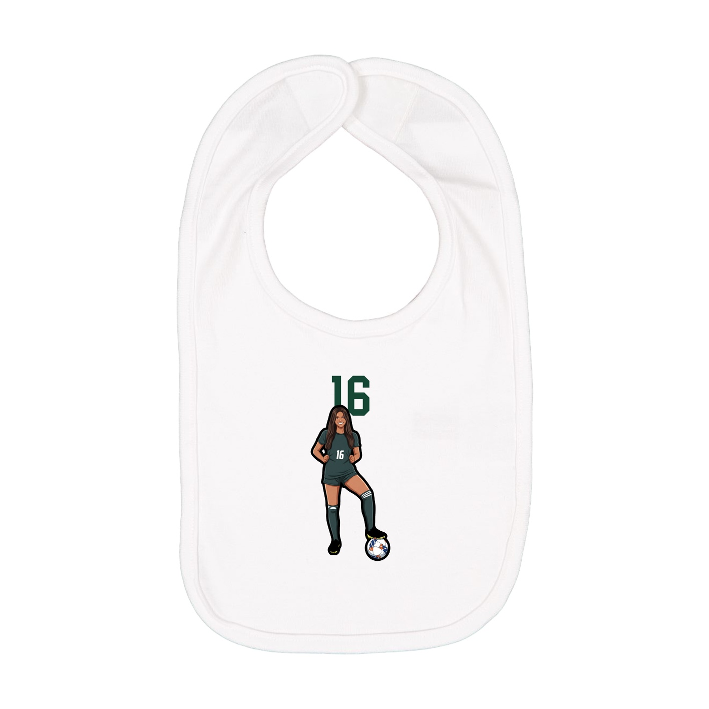 Infant Bib — Number Top in White