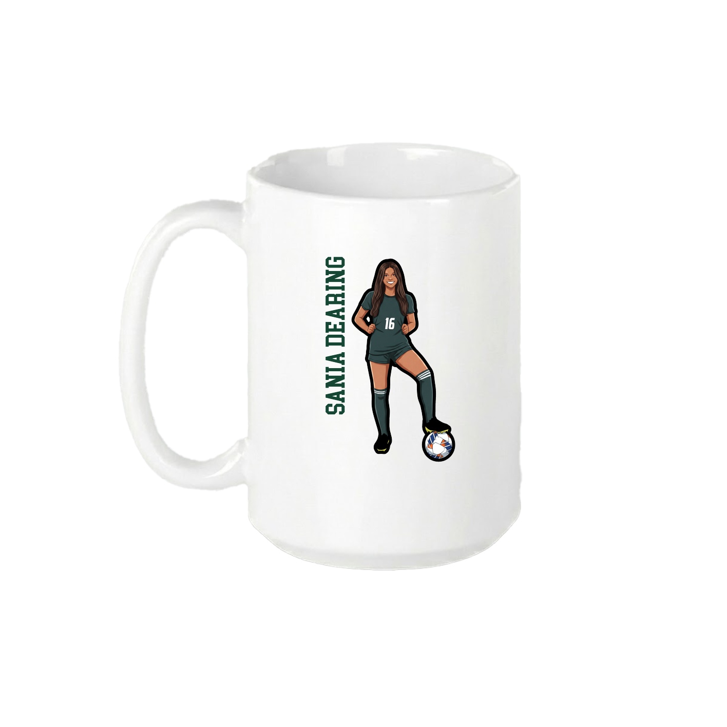 15oz Coffee Mug — Name Vertical in White