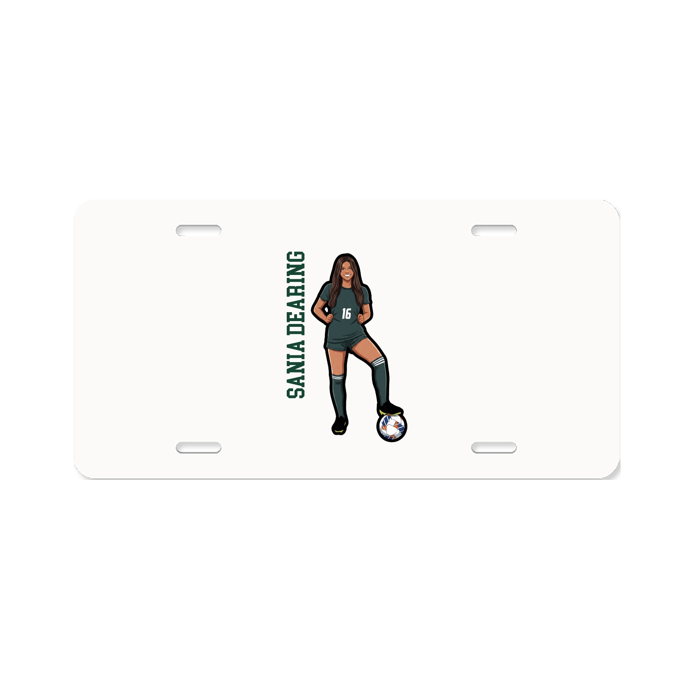 License Plate — Name Vertical in Classic