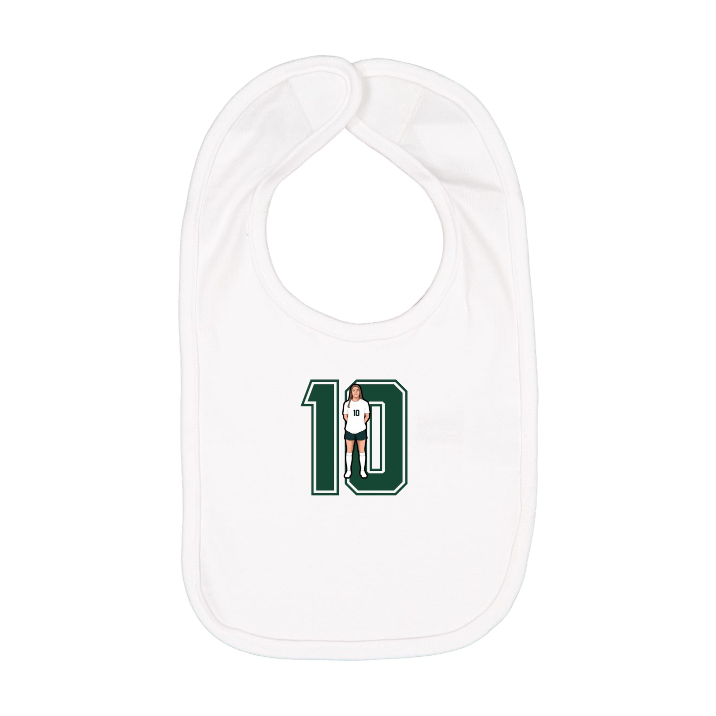 Infant Bib — Number in White
