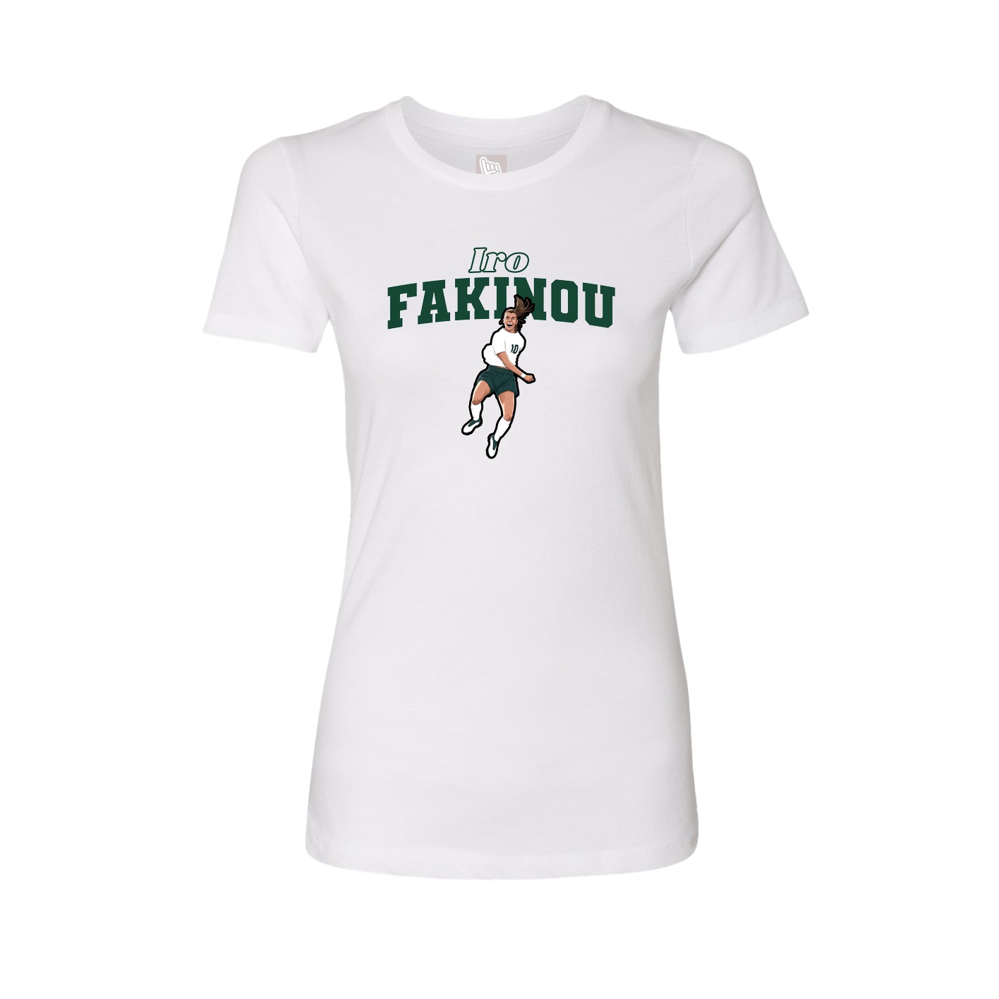 Fitted Women's Tee — Name Arch in White