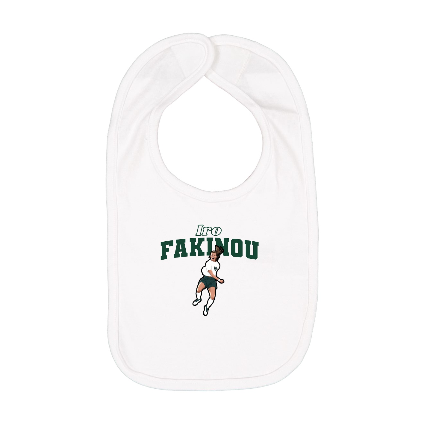 Infant Bib — Name Arch in White