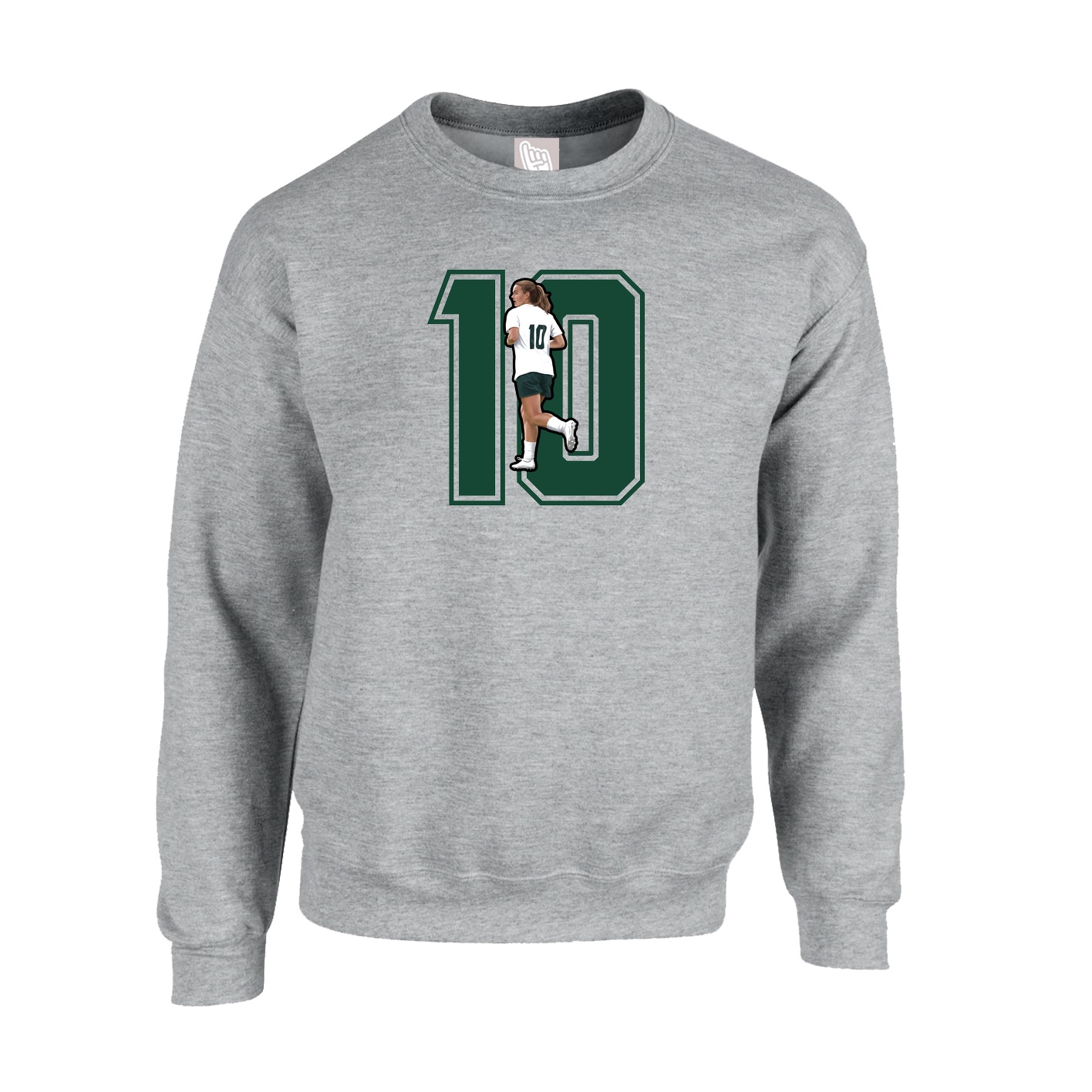 Fleece Crew — Number in Grey