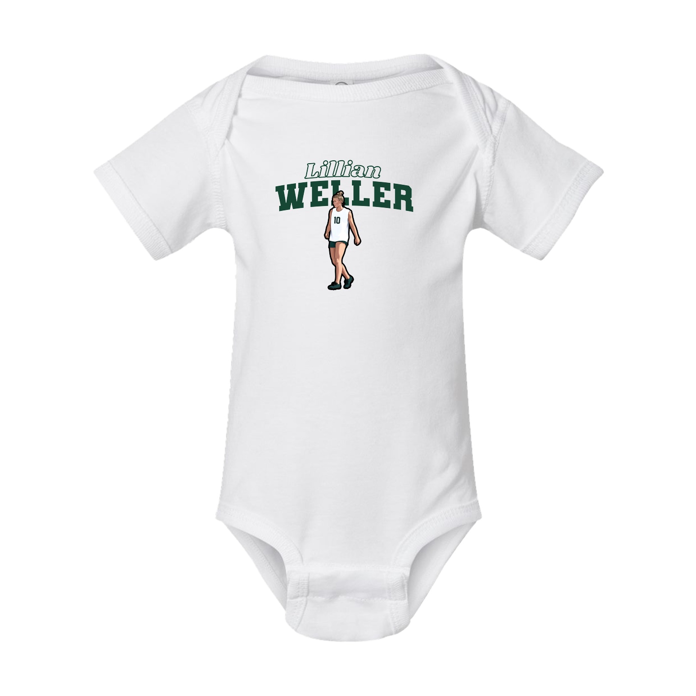 Baby Onesie — Name Arch in White