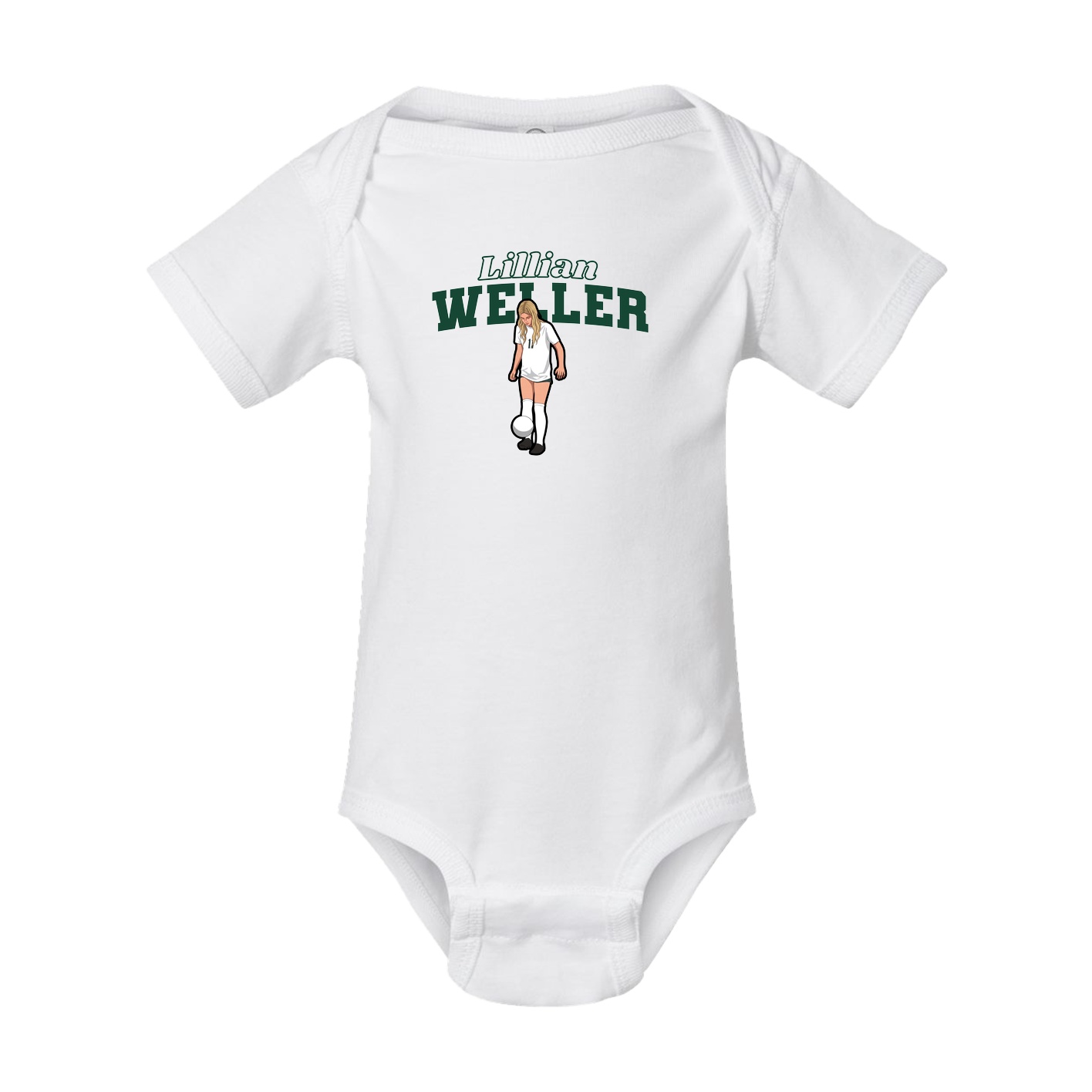 Baby Onesie — Name Arch in White