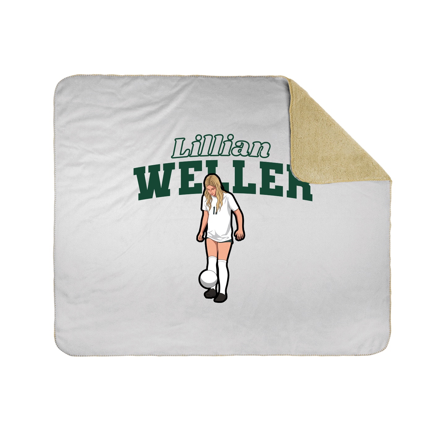 Throw Blanket — Name Arch in White