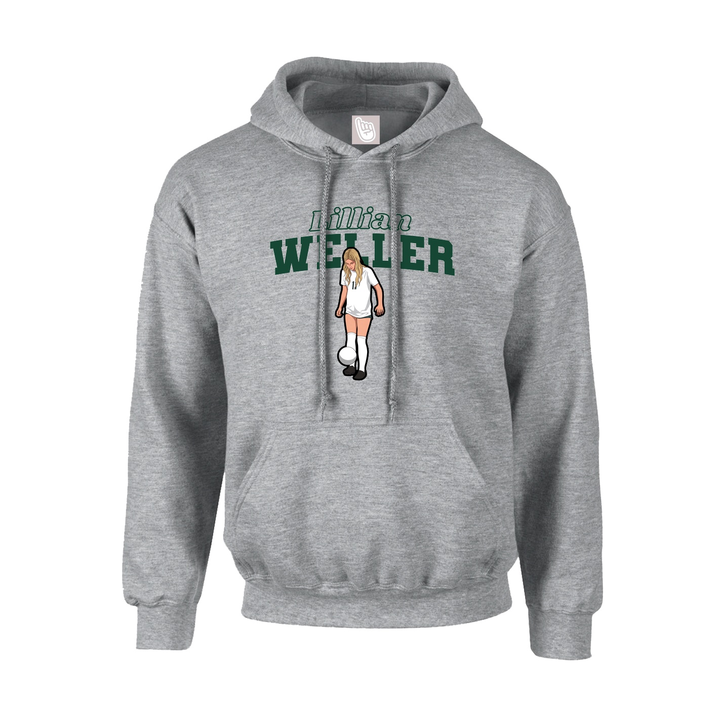 Hoodie — Name Arch in Grey