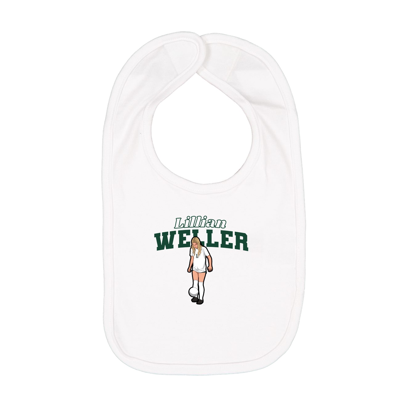 Infant Bib — Name Arch in White