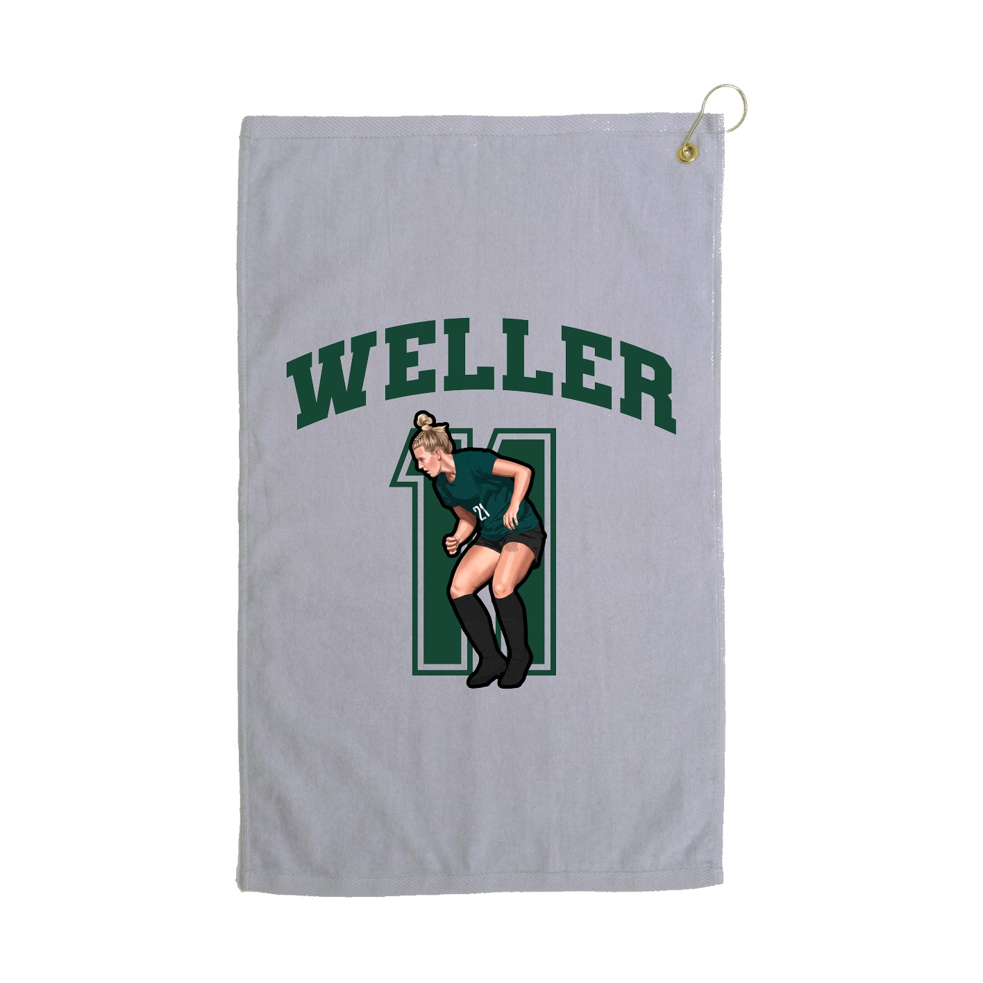 Golf Towel — Number in Grey