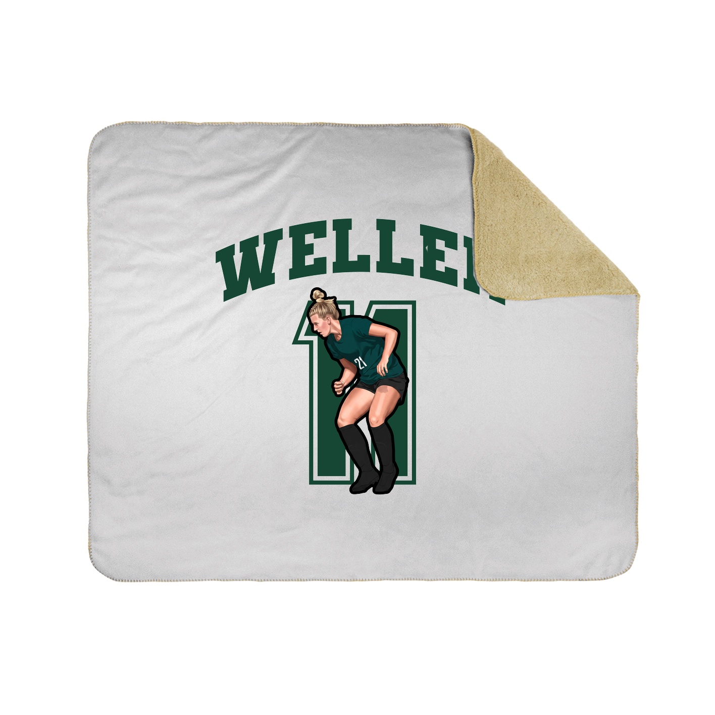 Throw Blanket — Number in White