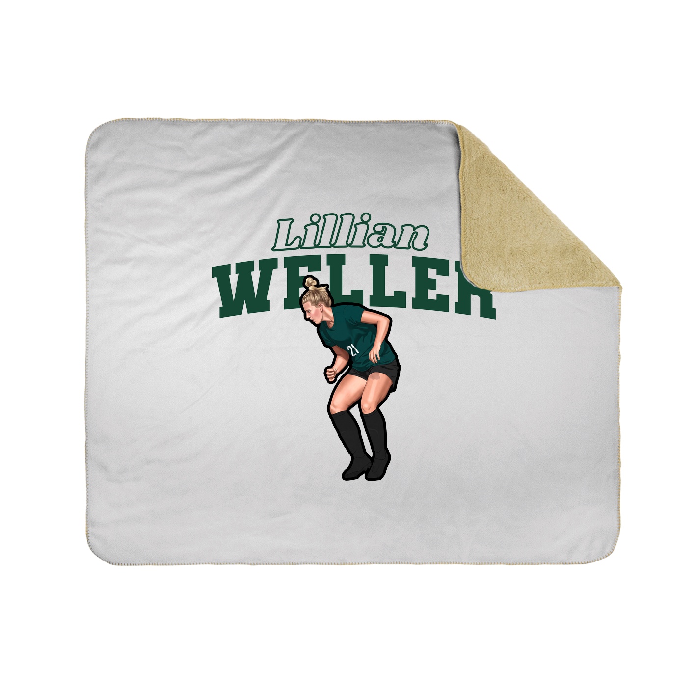 Throw Blanket — Name Arch in White