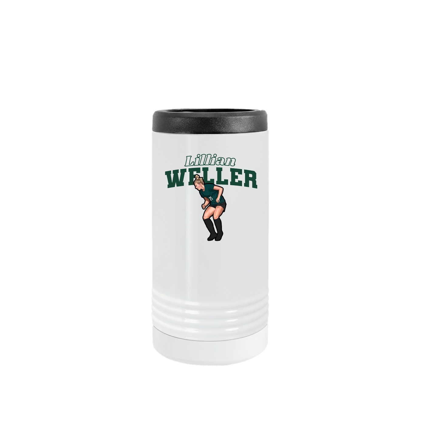 Slim Beverage Holder — Name Arch in White