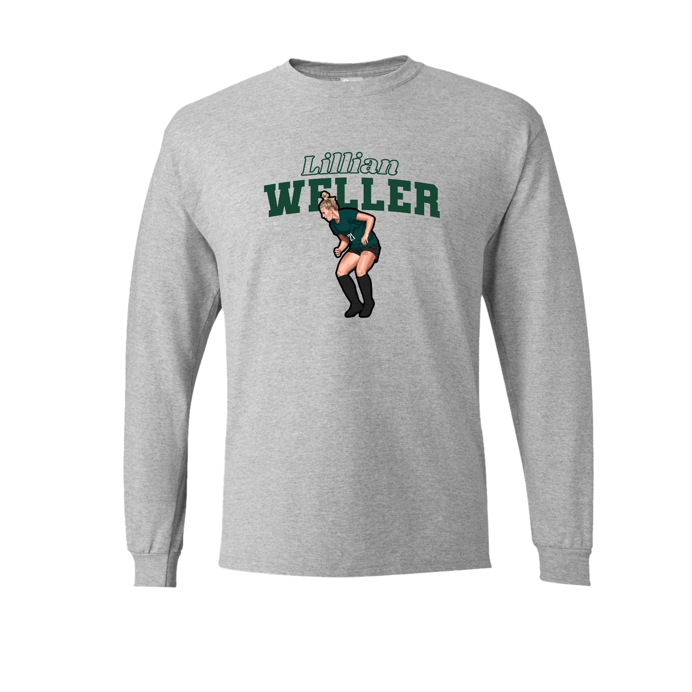Long Sleeve Tee — Name Arch in Grey