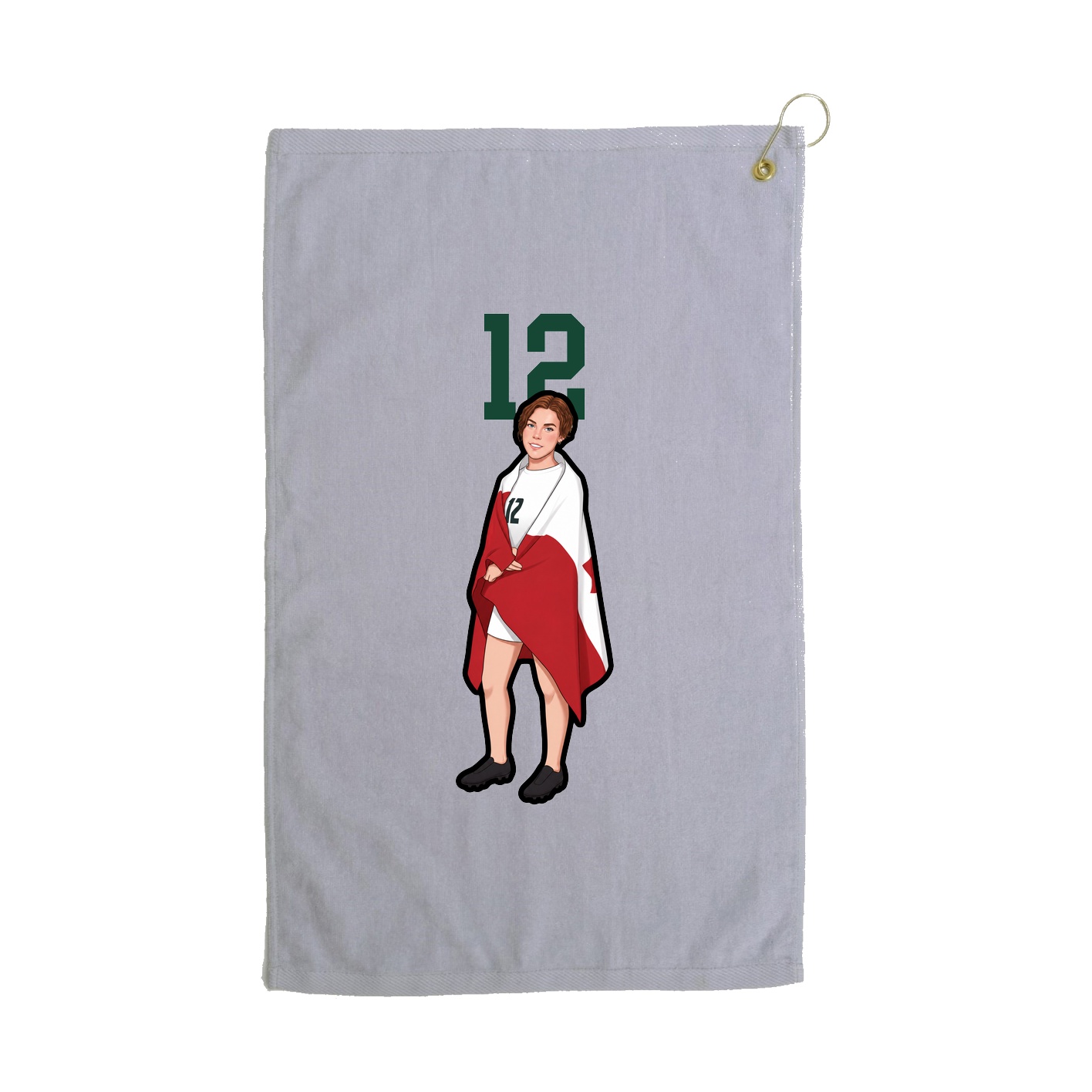 Golf Towel — Number Top in Grey