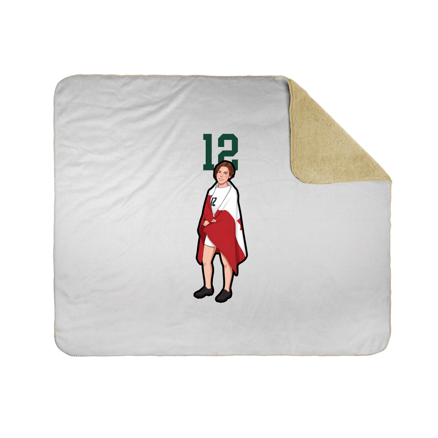 Throw Blanket — Number Top in White