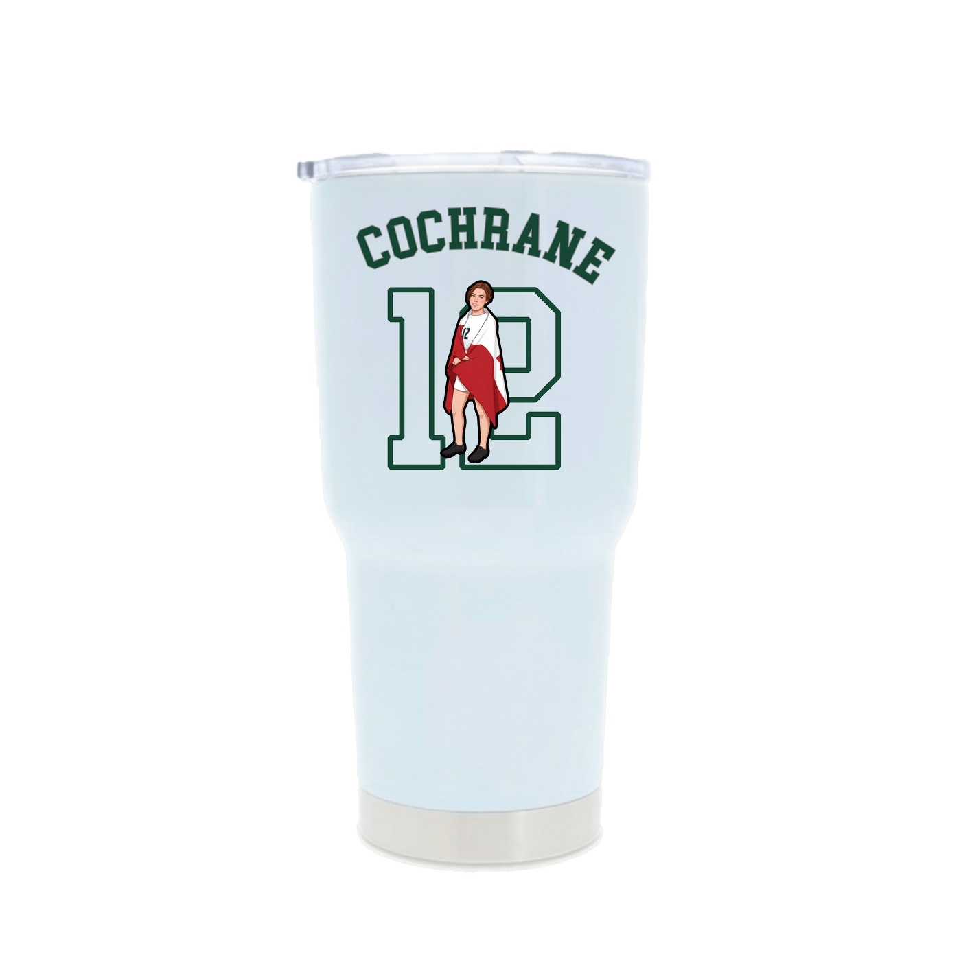 30oz Stainless Steel Tumbler — Shirsey Arch in White