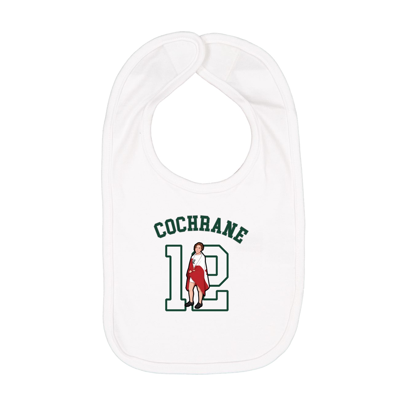 Infant Bib — Shirsey Arch in White