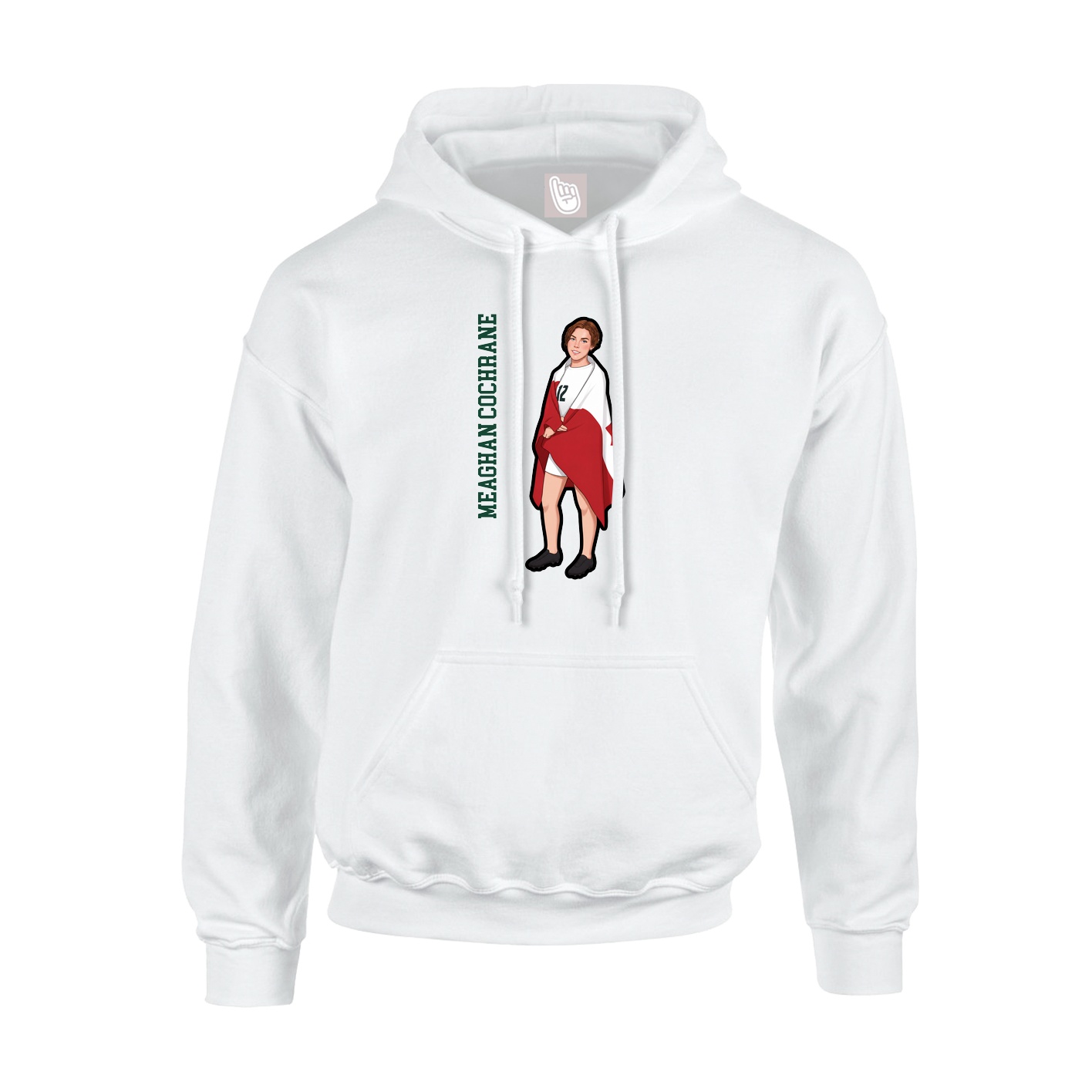 Youth Hoodie — Name Vertical in White