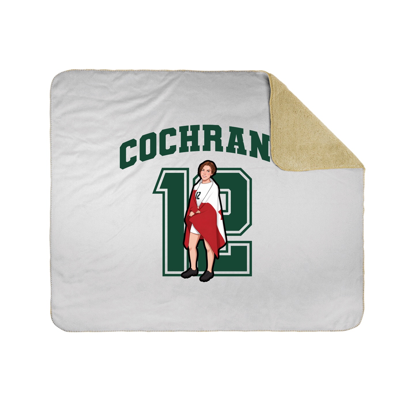 Throw Blanket — Number in White
