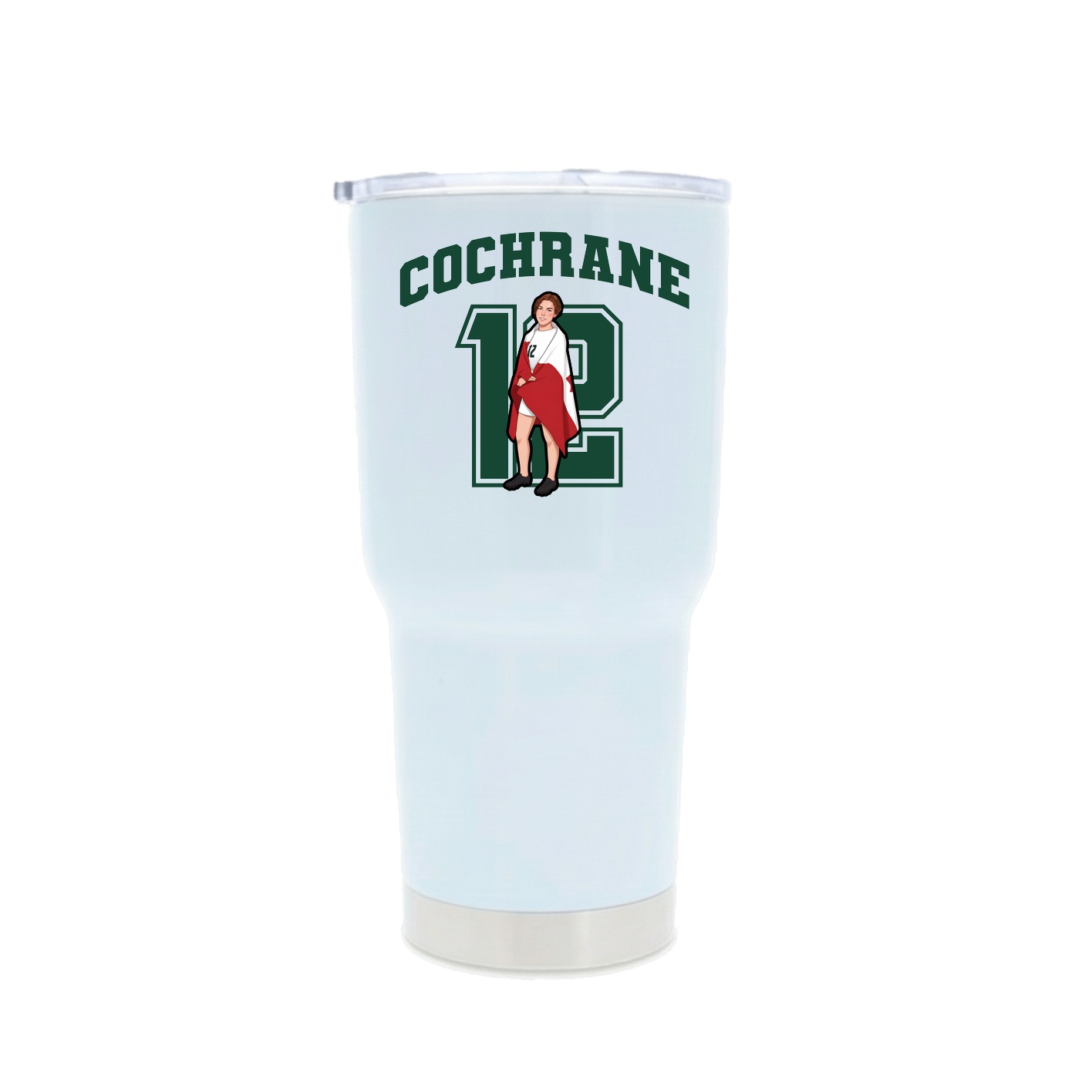 30oz Stainless Steel Tumbler — Number in White