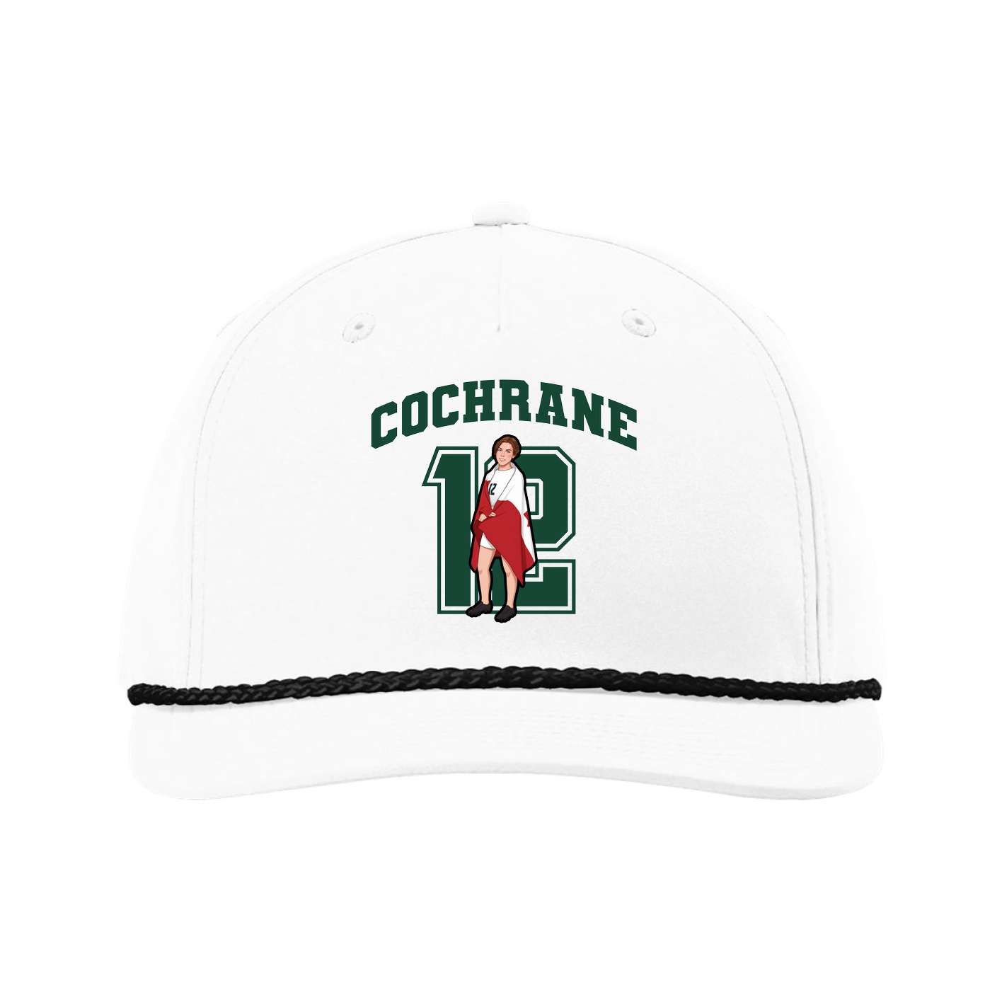 Five-Panel Classic Rope Cap — Number in White