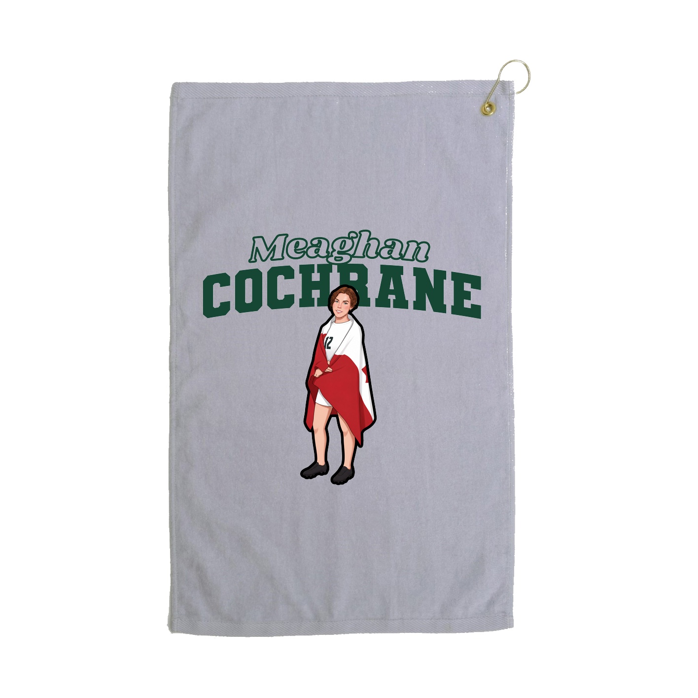 Golf Towel — Name Arch in Grey