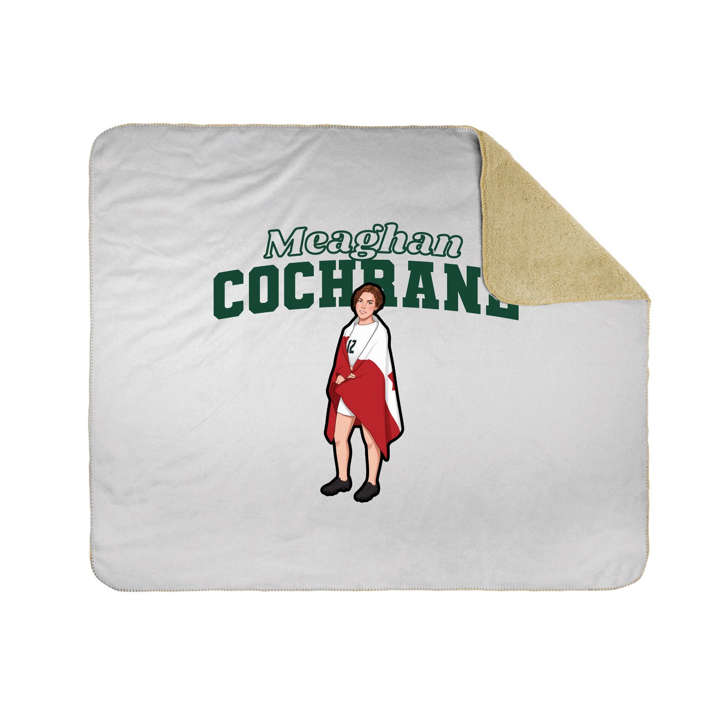 Throw Blanket — Name Arch in White