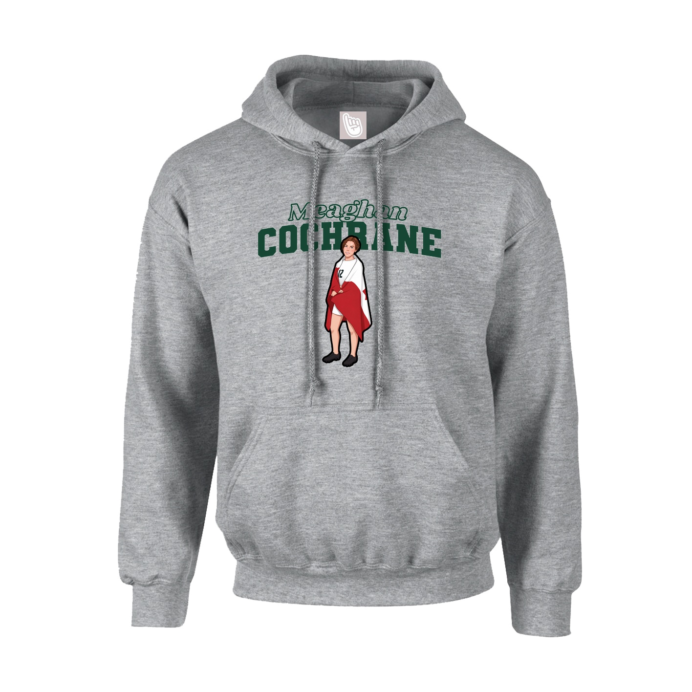 Hoodie — Name Arch in Grey