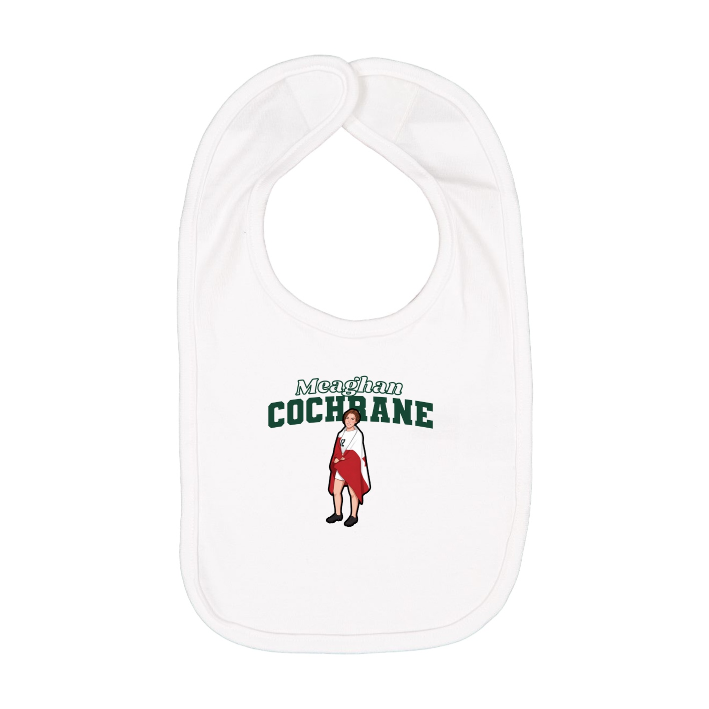 Infant Bib — Name Arch in White