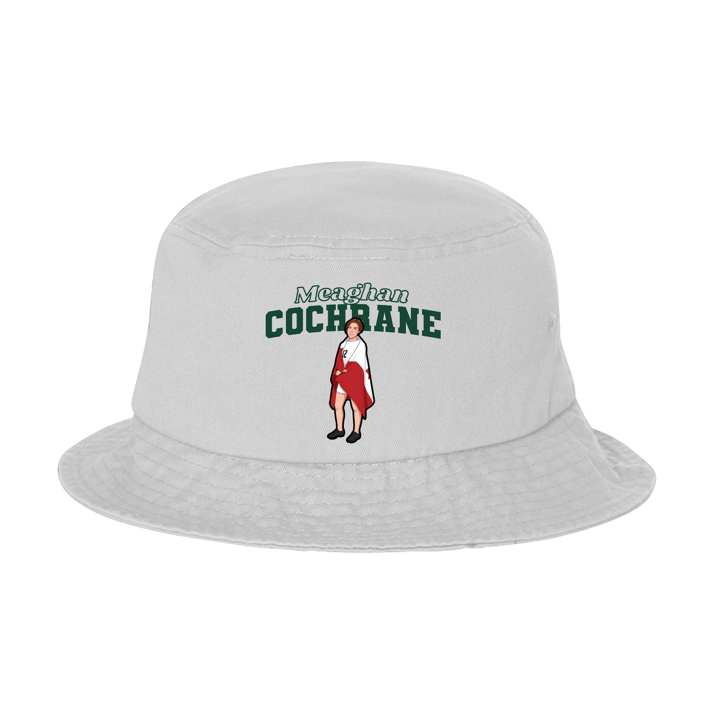 Bucket Cap — Name Arch in White