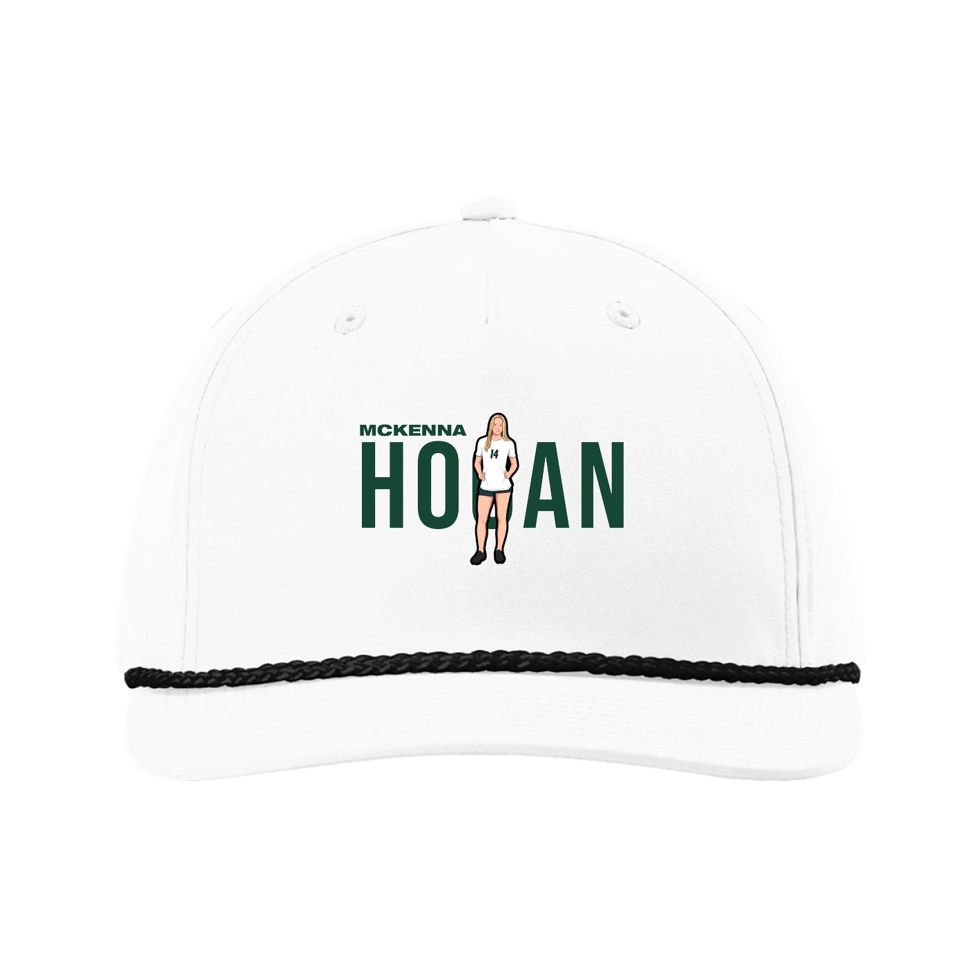 Five-Panel Classic Rope Cap — Player Name in White