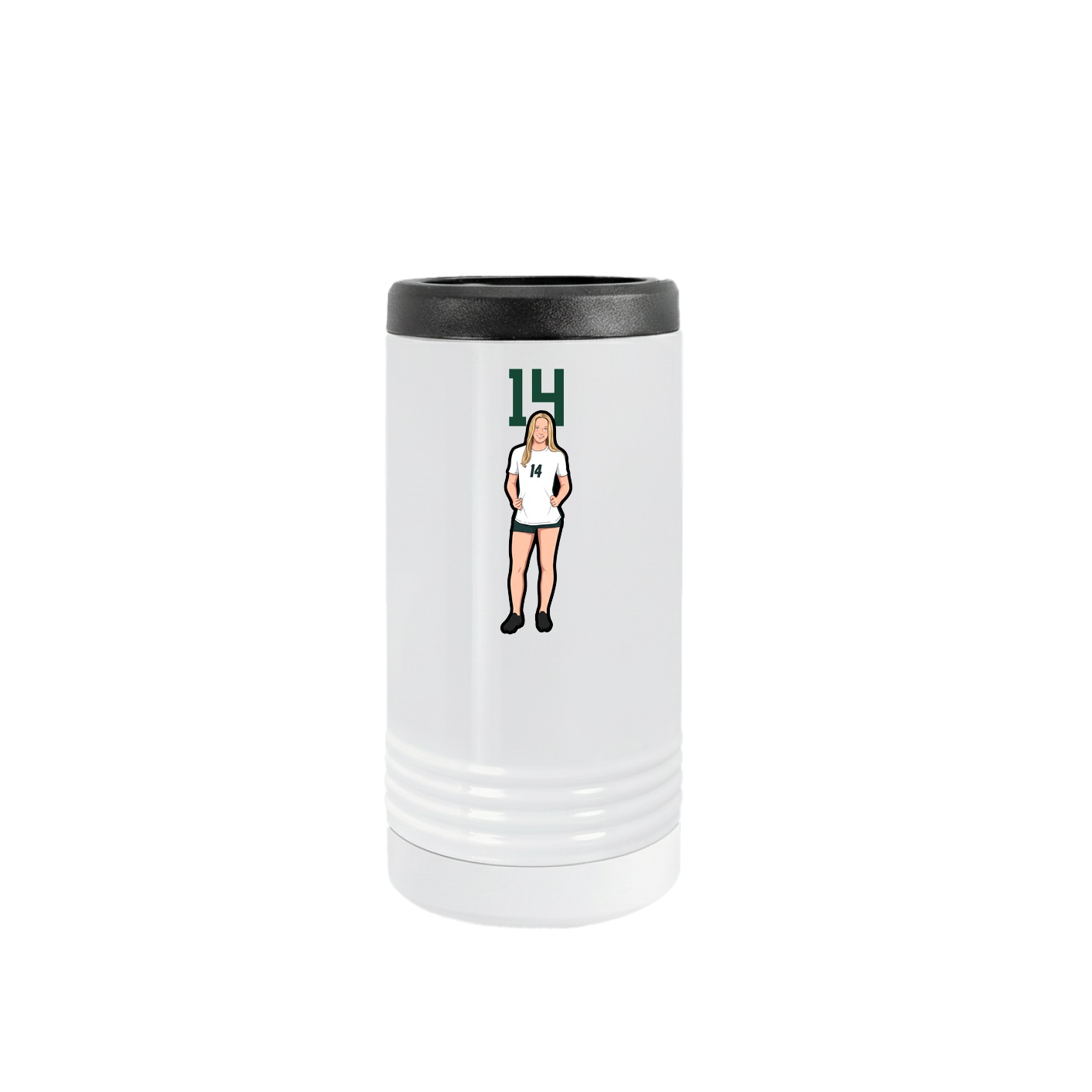 Slim Beverage Holder — Number Top in White