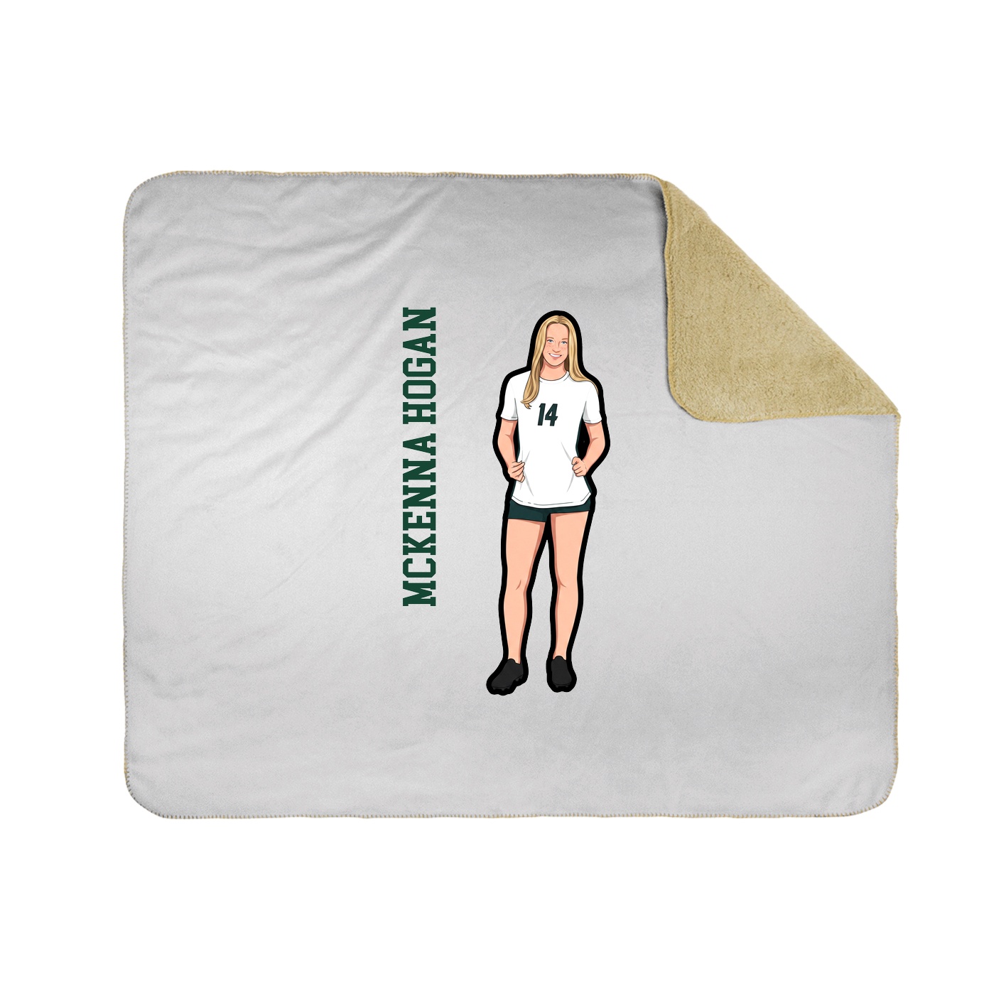 Throw Blanket — Name Vertical in White