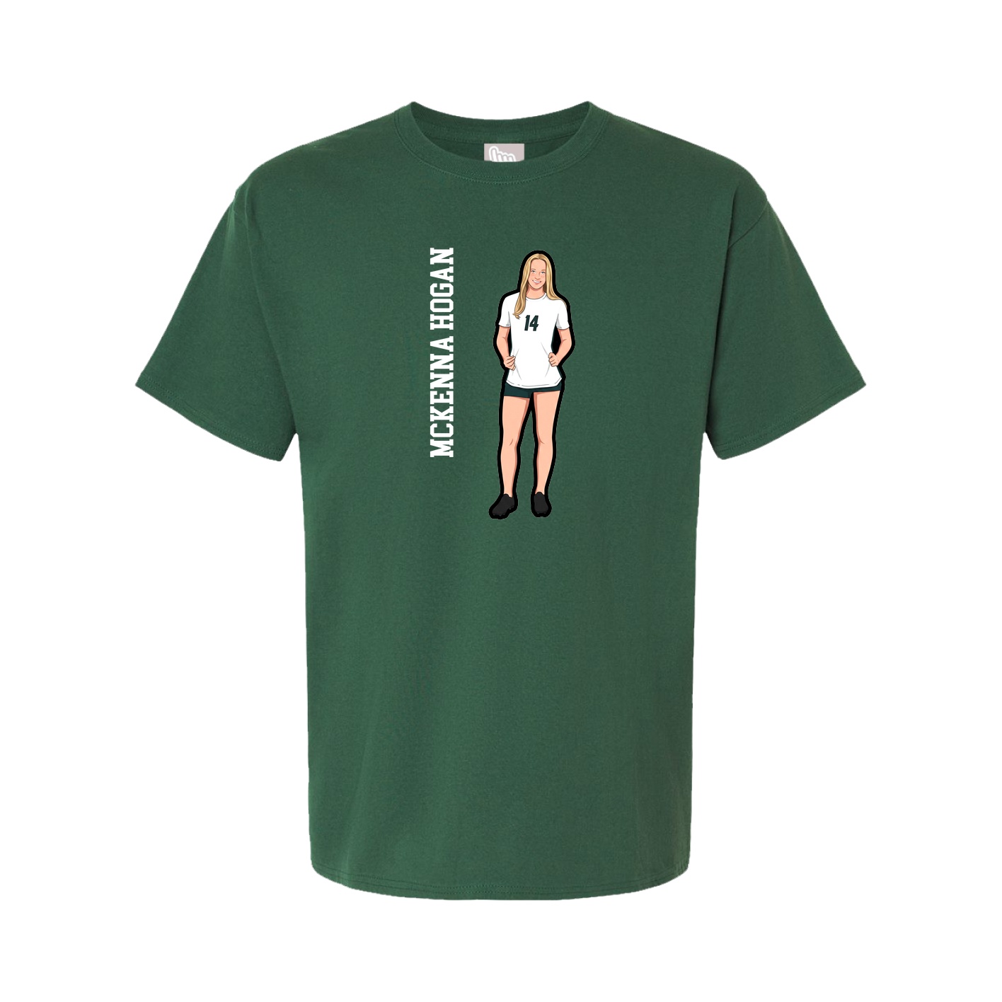 Tee — Name Vertical in Green