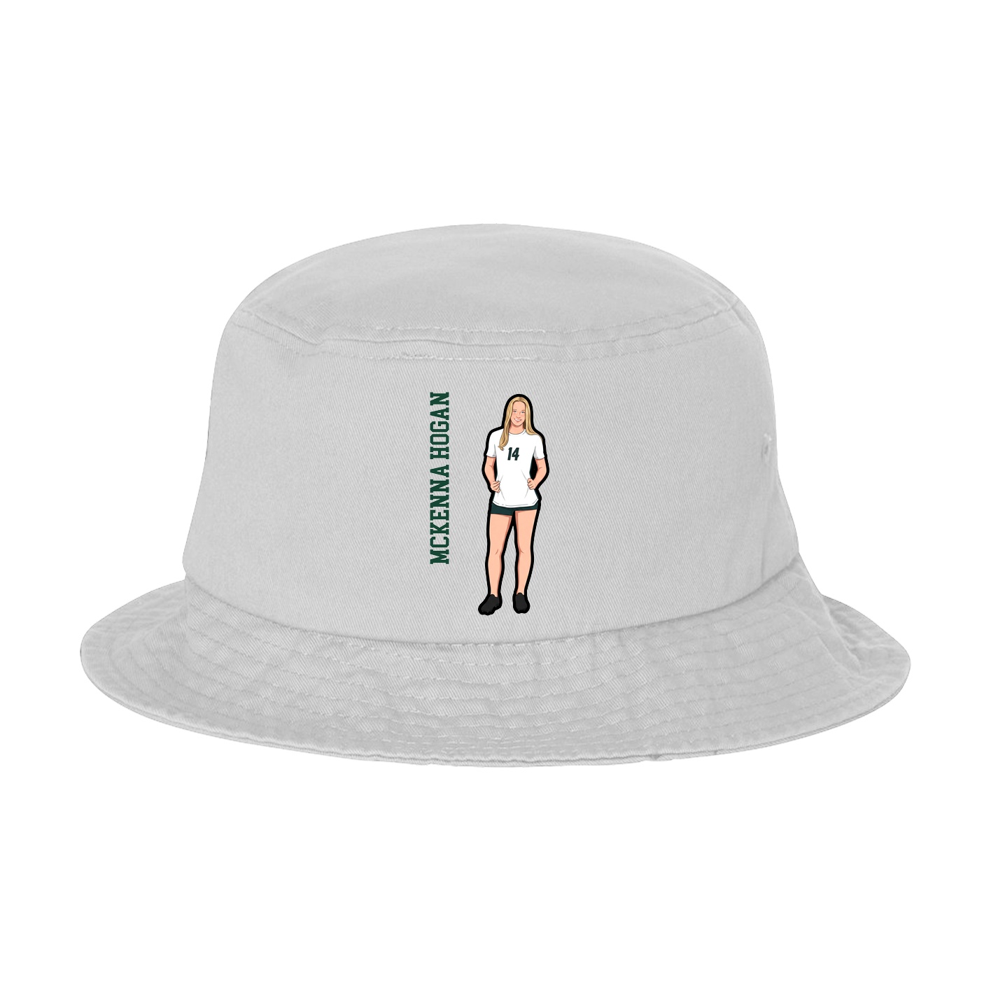 Bucket Cap — Name Vertical in White