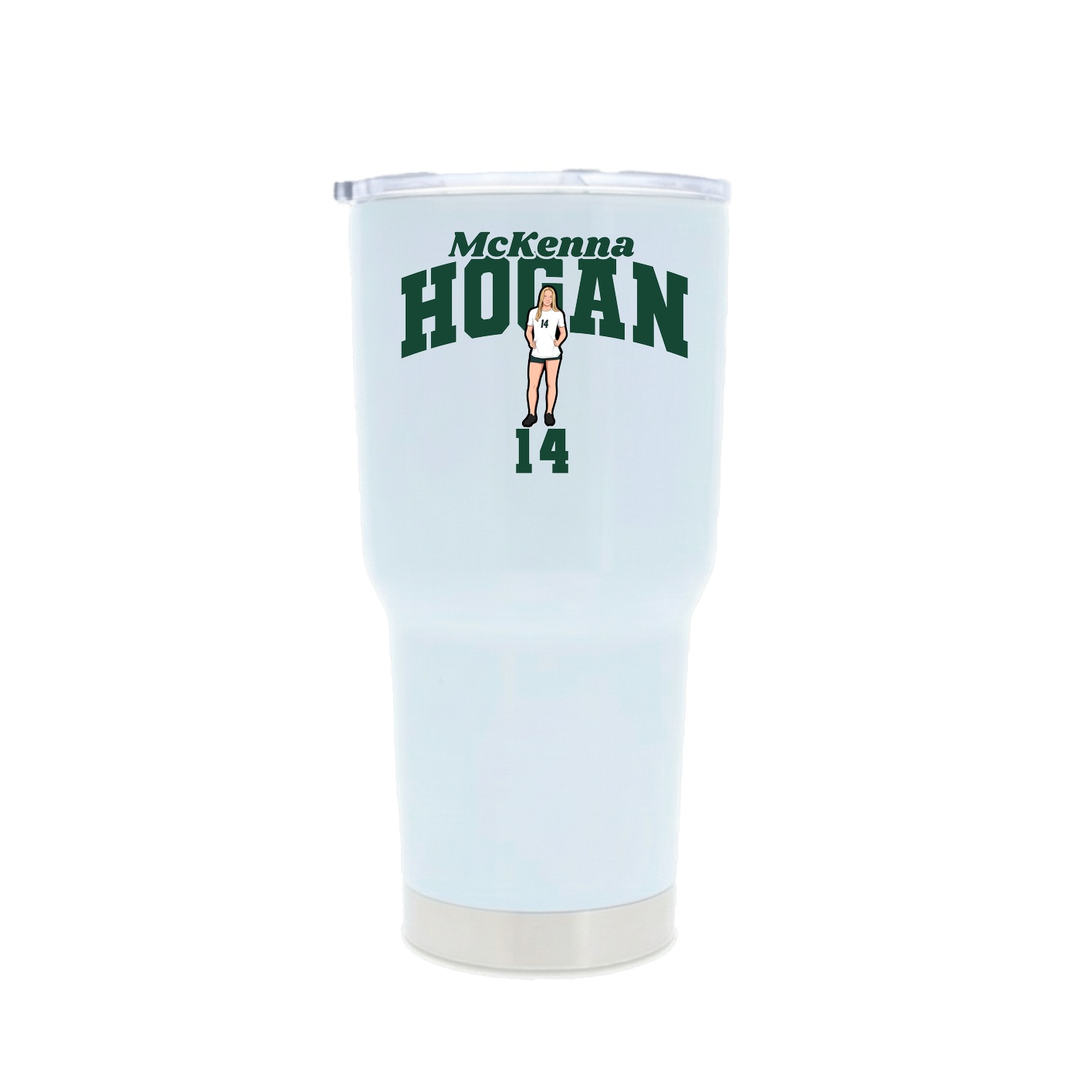 30oz Stainless Steel Tumbler — Signature Arch in White