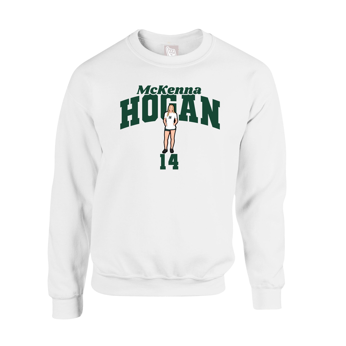 Fleece Crew — Signature Arch in White