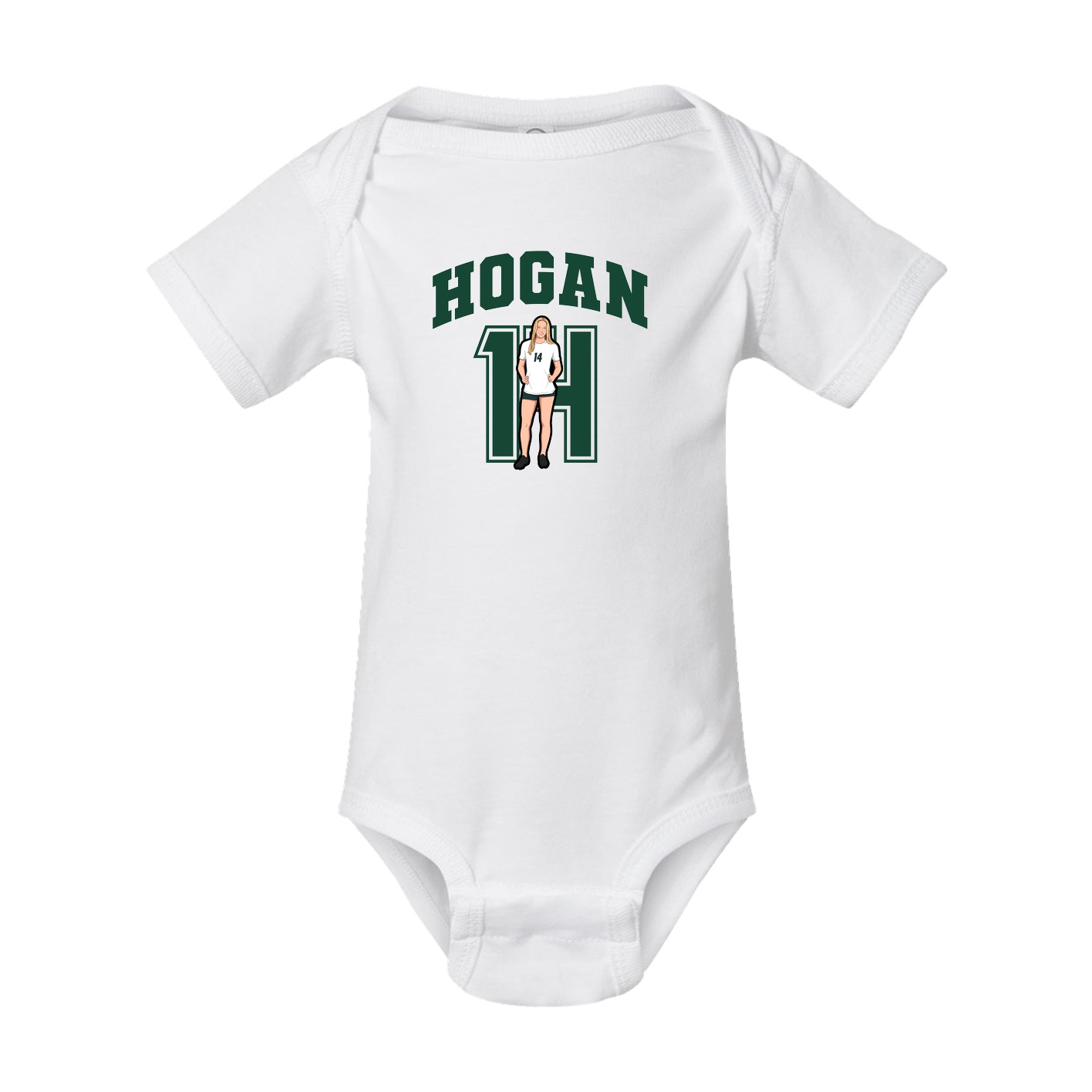 Baby Onesie — Number in White